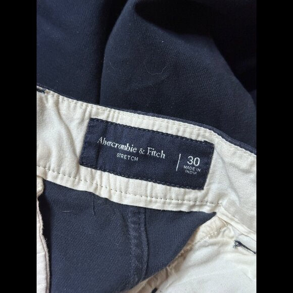 Abercrombie & Fitch Chino Pants 30 Womens Blue Navy Flat Front High Rise Stretch - Picture 7 of 8
